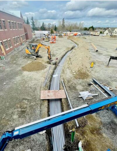 Digging electrical ditches for a new elementary school in Auburn, WA.
