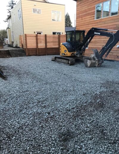 Residential site grading for a pervious driveway located at 40th Ave SW, Seattle, WA.